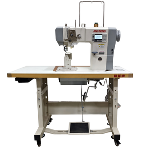 Máquina de coser de poste de una aguja con alimentación por rodillo y funciones automáticas inteligentes para coser calzado/cuero - Product Image 1