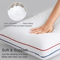 Oreiller en microfibre douce de collection hôtelière, design à soufflets, garnissage 100 % polyester, lavable en machine, OEM accepté