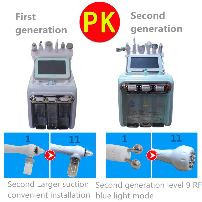 First generation 6 In 1 facials Machine Small Bubble Skin Treatment Machines for Scar Acne Removal