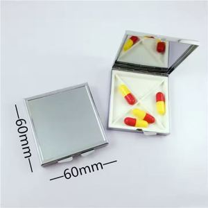 Hot Selling Shing Silver Stainless Steel Pill Organizer Box Waterproof Metal Pill Storage Case - Product Image 2