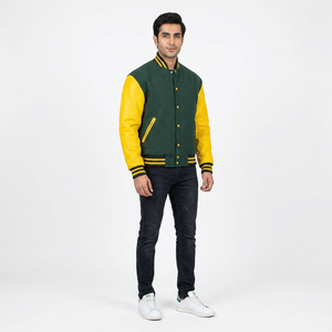 Custom Embroidery Canvas Stand Front Varsity <b>Jacket</b> <b>Men</b> <b>Long</b> Sleeves Premium Quality High Street Style Winter Wear Wholesale - Product Image 1