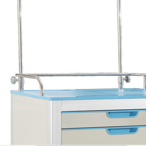 Sichuan Ruilang Aluminum Steel Infusion Cart Double Layer Silent Nursing <b>Trolley</b> With Fixed Handrail For Hospital Use - Product Image 1
