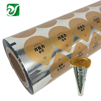 Film d'emballage pour gobelets à chocolat imprimé, film de couverture personnalisé en VMPET PE laminé, film de couvercle en blister en rouleau