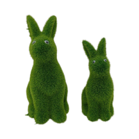 Ornements de lapin agenouillé en céramique écologiques et vertes pour enfants, décorations de Pâques, de remise de diplôme et du Nouvel An chinois