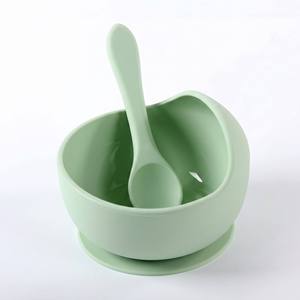 Juego de Tazón y Cuchara de Silicona para Bebé Meitai, Textura Suave, Utensilios de Alimentación para Niños Pequeños, Libre de BPA, Apto para Lavavajillas, Kit de Vajilla Infantil - Product Image 1