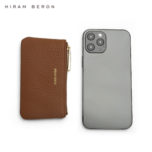 Hiram Beron – porte-clés en cuir de veau doux de haute qualité pour femmes, portefeuille marron clair, vente en gros - Product Image 6