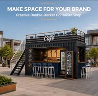 Kiosque mobile moderne et tendance en conteneur pour stand extérieur, marché nocturne, grande événementielle, présentation de snacks, festival, rue alimentaire