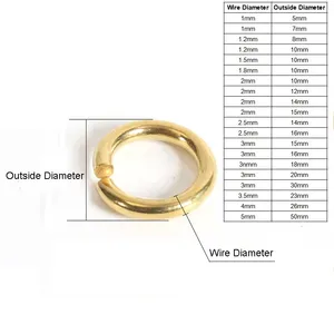 Anneaux ouverts en laiton massif en gros, anneaux de liaison, anneaux de jonction, accessoires de fabrication de bijoux, matériel de réparation, connecteurs - Product Image 5
