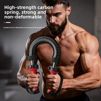 Extenseur de poitrine à ressort en acier au carbone réglable pour hommes - Barre d'exercice pour la force des bras et des avant-bras