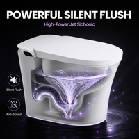 Toilette intelligente avec bidet intégré, cuvette allongée, drainage en P/S, chauffage instantané, buse autonettoyante, affichage numérique