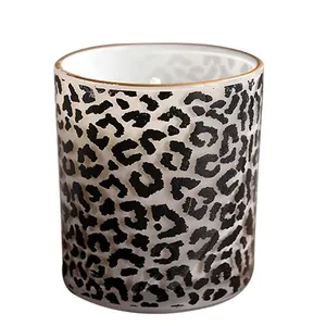 Leopard Mug/Tiger Mug Glass Cup Candle Jar Scented Candle Bedroom Fragrance Diffuser Soy Wax Candle
