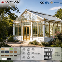 Yeyon 2026 OEM Véranda en verre arqué de style victorien, en aluminium, double vitrage argenté Low-E, pour extérieur, finition or blanc