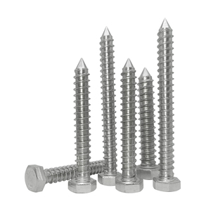 Vis à bois en acier au carbone avec placage en zinc DIN 571, tête plate hexagonale - Product Image 2