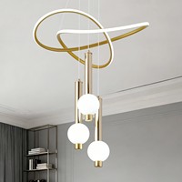 Lustre de luxe doré 120W, luminaire tricolore, suspension de plafond, lustre pour la décoration de la maison