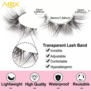 ขนตาปลอม A-RIX Wispy Anime Strip Lashes แบบไหมไบโอนิคนุ่มสีดำ ขนตาปลอมแบบ Manga ทำมือ ให้ลุคธรรมชาติ เหมาะสำหรับร้านเสริมสวย - Product Image 2