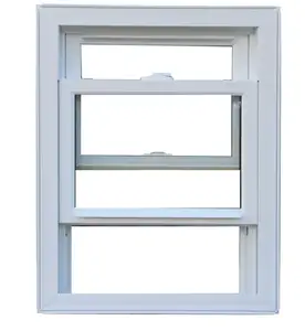 Estrutura de vinil para quadro branco de pvc, janelas duplas de vidro de baixo e vitrificado, janela vertical de deslizamento com rede de mosquito