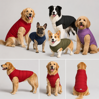Chaleco Acolchado Rojo para Perro, Ropa Impermeable para Mascotas, Abrigo Térmico con Cuello Alto para Perros Pequeños