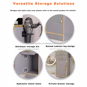 Mueble de Almacenamiento para Salón de Belleza y <span class=keywords><strong>Barber</strong></span>ía con Soporte para Secador de Pelo - Product Image 3