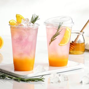 1000 gobelets transparents jetables de 16 oz sans paille, résistants aux chocs, sans BPA, pour café glacé et bubble tea - Product Image 5