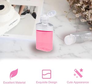 Bouteilles de voyage en plastique PET transparentes vides de 2 oz (60 ml), contenants portables rechargeables avec bouchons à clapet - Product Image 3