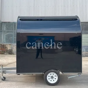 Chariot alimentaire électrique mini noir standard allemand, remorque alimentaire mobile ronde personnalisée pour la rue avec COC - Product Image 2