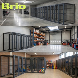 Cage de rangement en treillis métallique robuste <span class=keywords><strong>Brio</strong></span> pour sous-sol d'appartement, acier galvanisé antirouille, porte verrouillable - Product Image 2