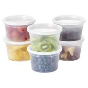 Recipientes para Almacenamiento de Alimentos con Tapas de 8oz, 12oz, 16oz, 24oz, 32oz, Vasos Transparentes para Congelador, Libres de BPA, Herméticos, Redondos, para Preparación de Comidas - Product Image 1