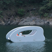 Cabine flottante gonflable de luxe avec fenêtre panoramique, maison flottante gonflable portable pour club nautique, fête aquatique