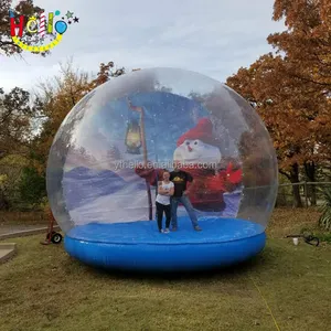 Giant Christmas Inflatable Decoration Snow Globe Inflatable Bounce House For Xmas Decoration