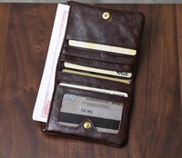 Dompet Kulit Asli Pria Grosir Terbaru, Dapat Dikustomisasi, dari Kulit Sapi Lapis Atas yang Diolah Alami dengan Gaya Mewah.