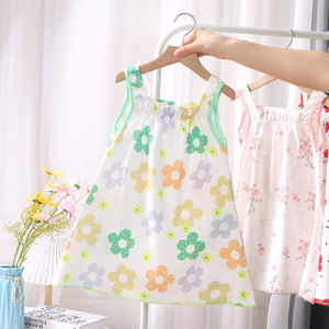 Belle princesse filles été plage jupe robe suspendue conception petits enfants dentelle décorée vêtements <span class=keywords><strong>de</strong></span> nuit solide mode - Product Image 5