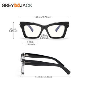 Gafas con Bloqueo de Luz Azul Grey Jack Square K048OP, Montura TR Extra Ancha, Gafas Ópticas para Mujer - Product Image 2