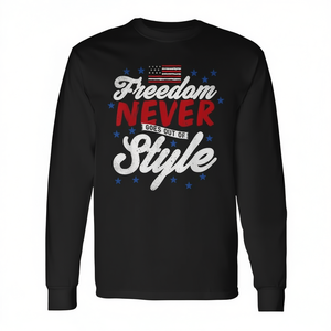 Camiseta de manga larga Freedom con diseño patriótico de EE. UU. La libertad nunca pasa de moda - Product Image 2