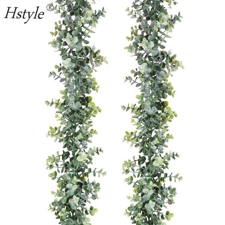 6.2 'panjang daun eukaliptus imitasi gantung buatan daun kayu putih hijau karangan bunga abu-abu DIY perlengkapan pernikahan FZH326