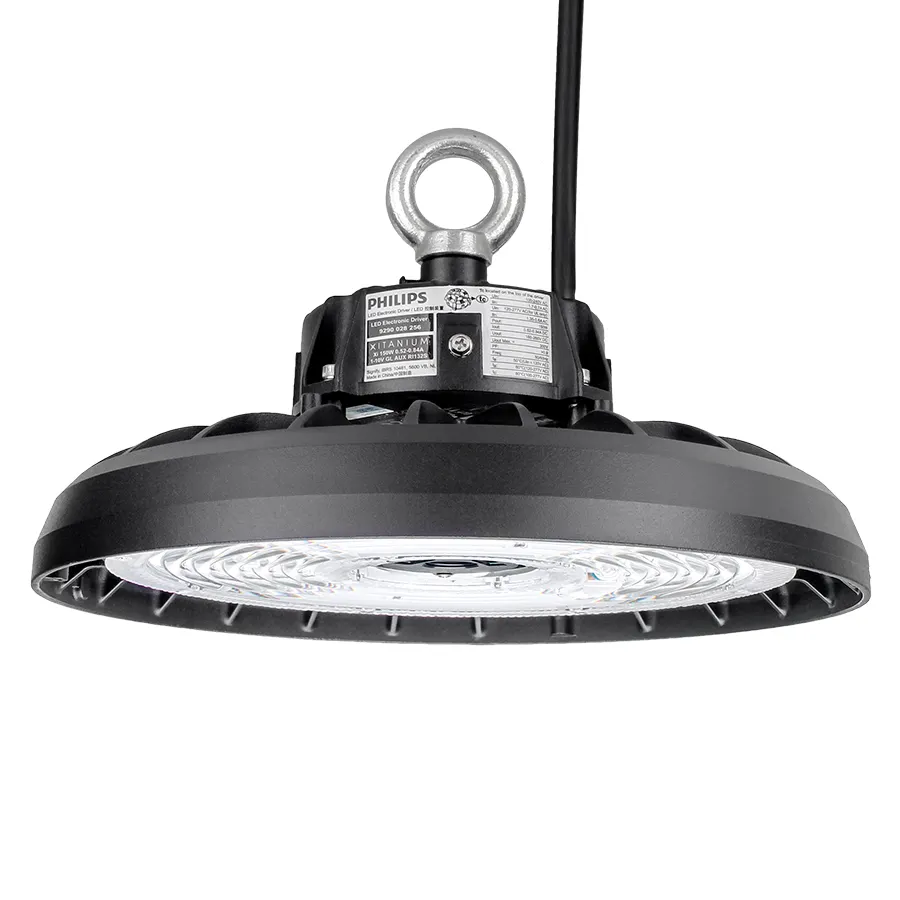 100-347V 277V 120V 3 Watt 3 CCT Dapat Diganti 160lm/W Lampu LED UFO Bay untuk Gudang Dalam Ruangan Menggunakan 100W 150W 200W 240W