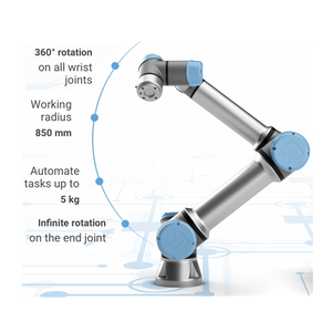 Brazo <span class=keywords><strong>universal</strong></span> Cobot <span class=keywords><strong>UR5</strong></span> combinado con Robotiq Robot Gripper 2F-85 y Robot 3D Vision utilizado para agarrar material - Product Image 6