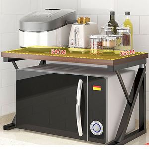 Wooden Microwave Oven Rack 2-Tier Kitchen Counter Shelf Organizer Countertop Organizer Microwave Cabinet Shelf Stand for Kitchen - Product Image 5