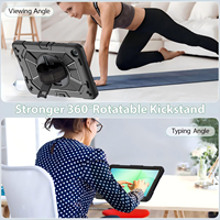 Étui de tablette robuste antichoc pour Samsung Tab A9+/ Tab A11+ avec bandoulière, coque de protection robuste en silicone PC à 3 couches