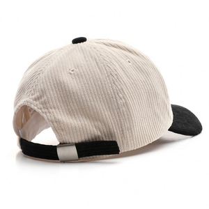 Casquette en velours côtelé d'hiver unie pour femme, casquette de baseball bicolore personnalisée pour homme, casquette de baseball en velours côtelé à blocs de couleur - Product Image 3