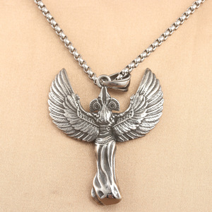 Yunnique – collier avec pendentif ailes d'ange en acier inoxydable pour hommes, cadeau 231030 - Product Image 2