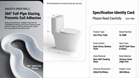 Cuvette de toilette monobloc en céramique de style occidental avec chasse d'eau à jet tourbillon et siphonique, certifiée CUPC, avec double valve de chasse et couvercle en PP, fabriquée en Chine