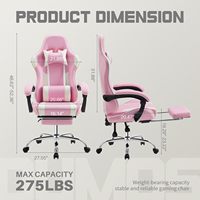 Chaise de jeu en cuir PU pour femme ALINUNU avec logo personnalisé, repose-pieds, appui-tête et soutien lombaire pour chaises de jeu sur ordinateur