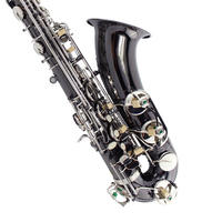 Black Nickel Silver Lacquered Finish BB Tenor Saxophone Brass Wind Instrument Bakelite Head Student Professional Band