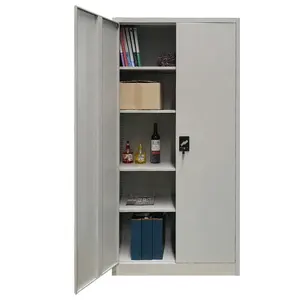 Knock Down Office Furniture Steel Metal File Storage Cabinet 2 Door Cupboard Cabinets