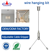 Kit de suspension pour panneau lumineux en Y FENGMIN de haute qualité, pince de câble en laiton réglable, câble en acier de 1,5 mm x 1000 mm, résistant à l'eau