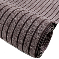 Tapis de couloir en polyester personnalisé à vente chaude, gris brun, pour hôtel, couloir, entrée, hall, centre commercial, bureau, imperméable, à nervures