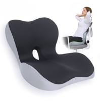 Coussin Orthopédique Premium en Mousse à Mémoire de Forme, Antistatique, Matelassé et Respirant pour Voiture et Bureau, Soutien Dorsal