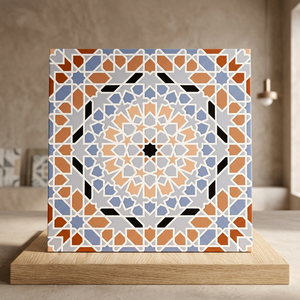 Azulejos de Cerámica Digitales Marroquíes Color Marfil de 400x400 mm, Porcelana Mate Antideslizante para Diseño de Interiores de Baños - Product Image 5