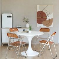 Honyard Chaise d'appoint moderne rembourrée en acrylique transparent ambré épaissi pour chaise de salle à manger pliante Modèle HY-J01 Populaire Milk Tea