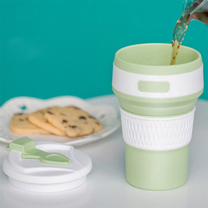Tazas de Café Plegables de Silicona Portátiles en Oferta, Taza de Café Práctica para Exteriores, Tazas de Silicona Anti-quemaduras con Tapas - Product Image 5